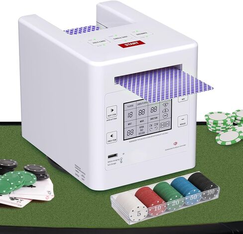 موزع البطاقات الأوتوماتيكي من نيوتري مع رقائق البوكر، آلة توزيع البطاقات مع 3 أوضاع للتدوير، آلة تداول البطاقات ذات 4 طوابق لألعاب البلاك جاك تكساس هولدم والكازينو، قابلة لإعادة الشحن من النوع C in Kuwait