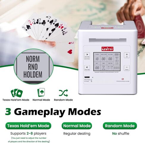 موزع البطاقات الأوتوماتيكي من نيوتري مع رقائق البوكر، آلة توزيع البطاقات مع 3 أوضاع للتدوير، آلة تداول البطاقات ذات 4 طوابق لألعاب البلاك جاك تكساس هولدم والكازينو، قابلة لإعادة الشحن من النوع C in Kuwait