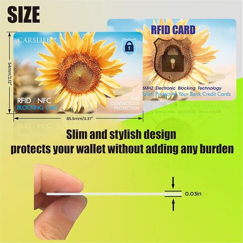 بطاقة CARSLIFE RFID للحجب مكونة من 5 قطع بدون تلامس NFC Bank Debit بطاقة الائتمان حامي مانع للمحفظة بأكملها ومحفظة درع تصميم زهرة in Kuwait