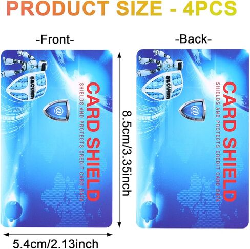 Sannofair RFID Blocking Card, 4Pcs NFC Bank Debit Credit Card Passport Blocker Card Protector for Men Women, Compact RFID Card Protects Entire Wallet Purse in Saudi Arabia