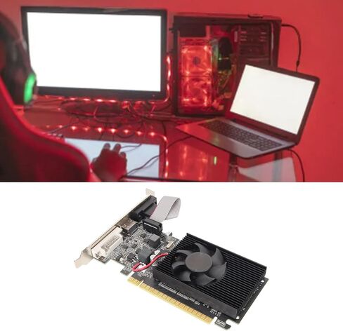 بطاقة رسومات Estink GT210 1G DDR3، بطاقة رسومات PCI Express 2.0 x 16 Bus Interface Game مع مروحة تبريد 64 بت تدعم VGA DVI HD واجهة الوسائط المتعددة DirectX10.1 PC بطاقة رسومات in Saudi Arabia