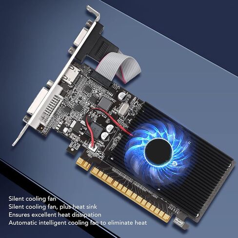 بطاقة رسومات Estink GT210 1G DDR3، بطاقة رسومات PCI Express 2.0 x 16 Bus Interface Game مع مروحة تبريد 64 بت تدعم VGA DVI HD واجهة الوسائط المتعددة DirectX10.1 PC بطاقة رسومات in Saudi Arabia