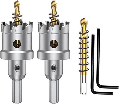ASNOMY 3Pcs TCT Hole Saw Set for Hard Metal, 1-1/4 Inch Tungsten Carbide Tipped Hole Saw Cutter with Titanium-Plated Pilot Drill bit for Metal, Stainless Steel, Iron, Wood, Plastic in Saudi Arabia