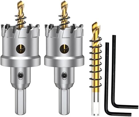 ASNOMY 3Pcs TCT Hole Saw Set for Hard Metal, 1-1/4 Inch Tungsten Carbide Tipped Hole Saw Cutter with Titanium-Plated Pilot Drill bit for Metal, Stainless Steel, Iron, Wood, Plastic in Saudi Arabia