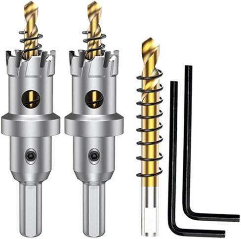 ASNOMY 3Pcs TCT Hole Saw Set for Hard Metal, 1-1/4 Inch Tungsten Carbide Tipped Hole Saw Cutter with Titanium-Plated Pilot Drill bit for Metal, Stainless Steel, Iron, Wood, Plastic in Saudi Arabia
