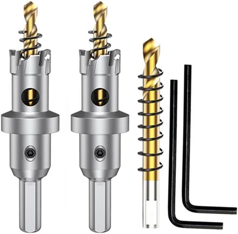 ASNOMY 3Pcs TCT Hole Saw Set for Hard Metal, 1-1/4 Inch Tungsten Carbide Tipped Hole Saw Cutter with Titanium-Plated Pilot Drill bit for Metal, Stainless Steel, Iron, Wood, Plastic in Saudi Arabia