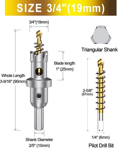 ASNOMY 3Pcs TCT Hole Saw Set for Hard Metal, 1-1/4 Inch Tungsten Carbide Tipped Hole Saw Cutter with Titanium-Plated Pilot Drill bit for Metal, Stainless Steel, Iron, Wood, Plastic in Saudi Arabia