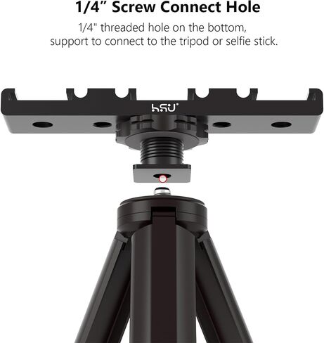 HSU Cold Shoe Mount Bracket, Triple-Head Hot Shoe Mount, and 1/4 Screw Port, Aluminum Cold Shoe Plate Adapter with Cable Slot Bayonet for Microphone, Led Video Light, Monitor (Extension), HGP322L in Saudi Arabia