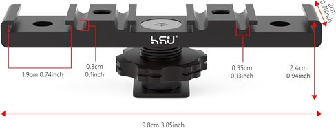 HSU Cold Shoe Mount Bracket, Triple-Head Hot Shoe Mount, and 1/4 Screw Port, Aluminum Cold Shoe Plate Adapter with Cable Slot Bayonet for Microphone, Led Video Light, Monitor (Extension), HGP322L in Saudi Arabia