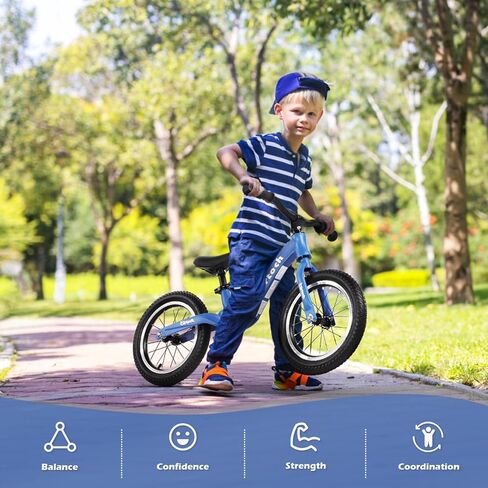 14" Kids Balance Bike for 3,4,5,6 Year Old Boys and Girls, Air Tires with Magnesium Alloy Frame, Lightweight No Pedal Toddler Training Bicycle in Saudi Arabia