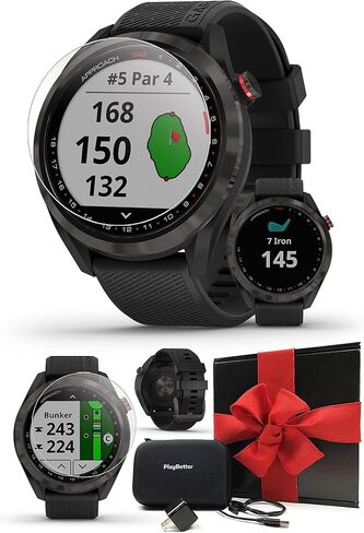 Garmin Approach S42 (Rose Gold/Light Sand) Womens Golf GPS Watch - Gift Box Bundle with PlayBetter Wall Adapter, HD Tempered Glass, & Hard Case - 42,000+ Courses, Green View True Shape & F/M/B Yardage in Saudi Arabia