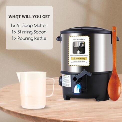 مذيب صابون PIUH 6Qts لصنع الصابون، قاعدة صابون كهربائية ذاتية الصنع لصنع مذيب للحرف اليدوية، وعاء ذوبان صابون كبير لصنع الصابون in Kuwait