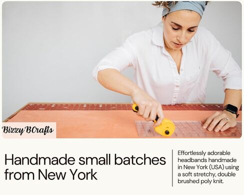 Wide Tie Handmade Headband - Comfortable, Light, Soft, and Stretchy | Washable + Headache Free Design | Crafted in small batches from New York | Bizzy B Crafts (Daffodil Yellow) in Saudi Arabia