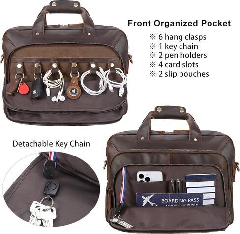 TIDING حقيبة جلدية محببة بالكامل للرجال، حقيبة كتف للكمبيوتر المحمول مقاس 15.6 بوصة، حقيبة كتف للأعمال والسفر in Kuwait