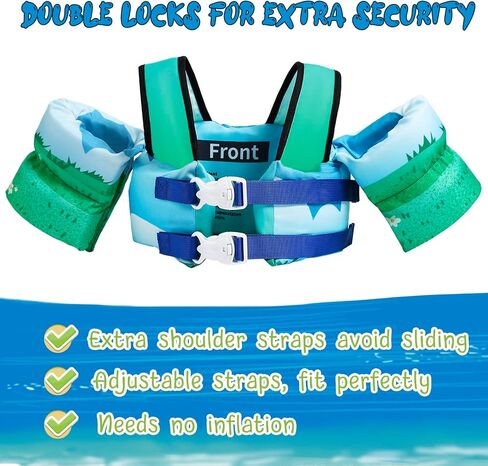 Toddler Swim Vest, GOSEN Kids Swim Vest for 22-66 Pounds Boys & Girls Shoulder Harness Arm Wings, Toddler Floaties for Kids 2 3 4 5 6 7 Years Old Baby in Saudi Arabia