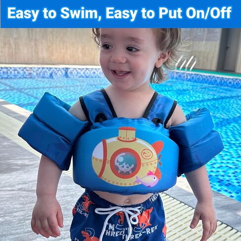 Toddler Swim Vest, GOSEN Kids Swim Vest for 22-66 Pounds Boys & Girls Shoulder Harness Arm Wings, Toddler Floaties for Kids 2 3 4 5 6 7 Years Old Baby in Saudi Arabia