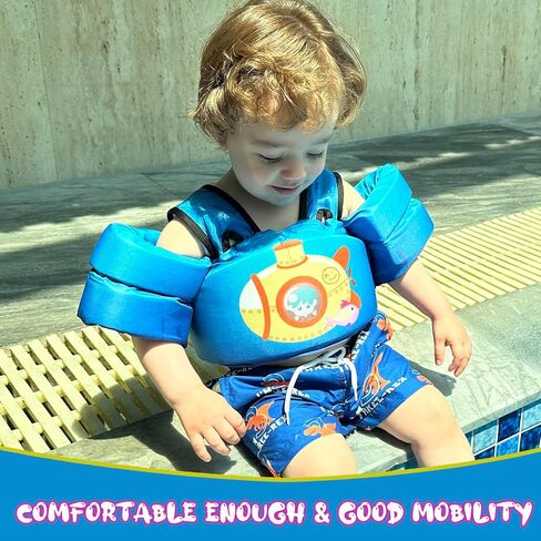 Toddler Swim Vest, GOSEN Kids Swim Vest for 22-66 Pounds Boys & Girls Shoulder Harness Arm Wings, Toddler Floaties for Kids 2 3 4 5 6 7 Years Old Baby in Saudi Arabia