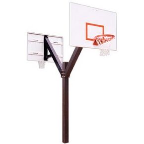 First Team Legend Playground Dual Steel Double Sided In Ground Fixed Height Basketball System44; Orange in Kuwait
