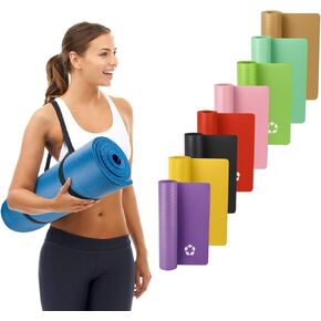 Vandue Extra Thick 0.4" Tech Foam Exercise Yoga Mat w/Carry Strap - Non-slip, Moisture-Resistant Cushion for Pilates - Support for Stretching & Physical Therapy in Saudi Arabia