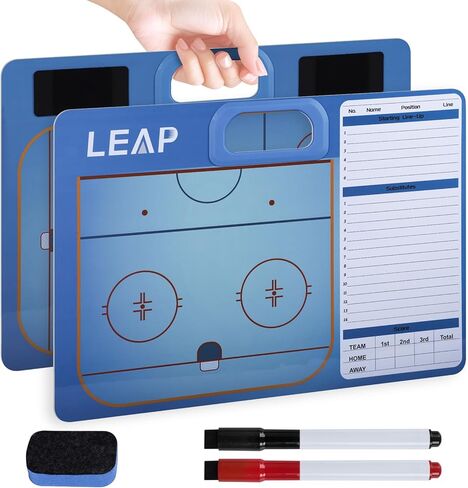 LEAP Coach Board for Soccer Premium Coaches Clipboard | Double-Sided Dry Erase Marker Board for Basketball Icehockey Soccer Baseball Football, (Marker Included) in Saudi Arabia