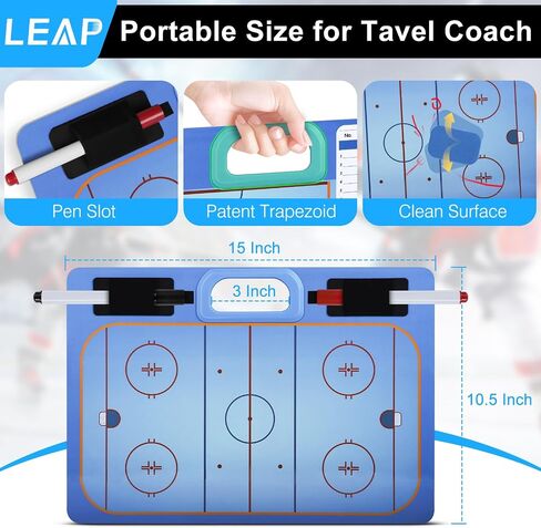 LEAP Coach Board for Soccer Premium Coaches Clipboard | Double-Sided Dry Erase Marker Board for Basketball Icehockey Soccer Baseball Football, (Marker Included) in Saudi Arabia