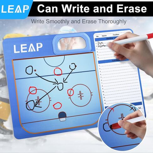 LEAP Coach Board for Soccer Premium Coaches Clipboard | Double-Sided Dry Erase Marker Board for Basketball Icehockey Soccer Baseball Football, (Marker Included) in Saudi Arabia