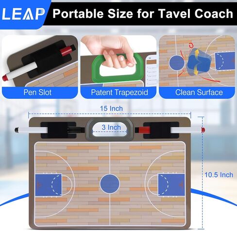 LEAP Coach Board for Soccer Premium Coaches Clipboard | Double-Sided Dry Erase Marker Board for Basketball Icehockey Soccer Baseball Football, (Marker Included) in Saudi Arabia
