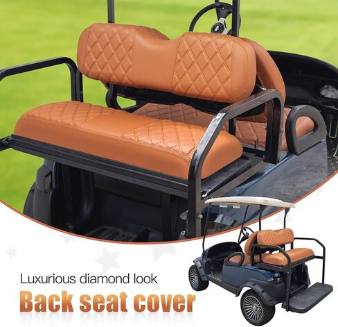NOKINS Golf Cart Seat Covers Fit Club Car Precedent/DS/EZGO RXV/TXT/Yamaha Drive Aftermarket Standard Rear Seat Cushion, No Stapler, Multiple Colors&Breathable (Black&Brown Stitch) in Saudi Arabia
