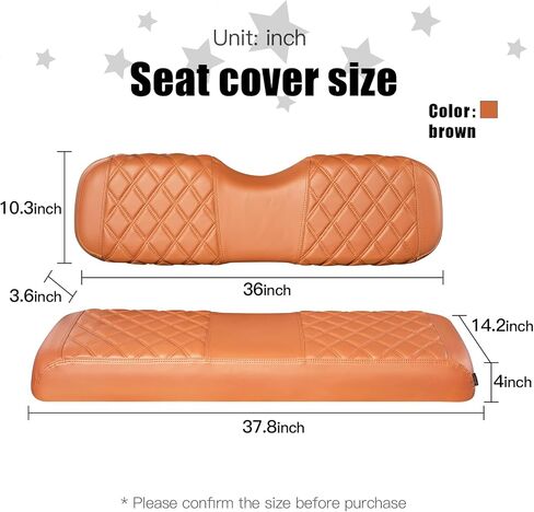 NOKINS Golf Cart Seat Covers Fit Club Car Precedent/DS/EZGO RXV/TXT/Yamaha Drive Aftermarket Standard Rear Seat Cushion, No Stapler, Multiple Colors&Breathable (Black&Brown Stitch) in Saudi Arabia