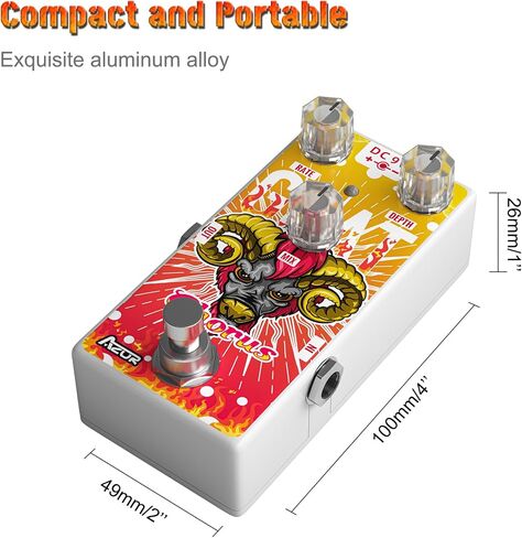 AZOR Mini Chorus Guitar Pedal for Pedal Boards, Classic Goat Digital Chorus Effects Pedal for Electric Guitar AP511 in Saudi Arabia