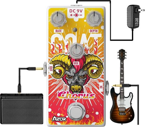 AZOR Mini Chorus Guitar Pedal for Pedal Boards, Classic Goat Digital Chorus Effects Pedal for Electric Guitar AP511 in Saudi Arabia