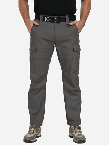 CARWORNIC Men's Ripstop Fleece Lined Tactical Work Pants Warm Water Resistant Flex Utility Cargo Skiing Hiking Pants in Saudi Arabia