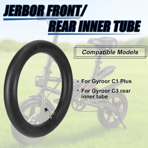 أنبوب داخلي مطور من Jerbor لدراجات Gyroor C1 Plus C3 الخلفية للأنبوب الداخلي للدراجات البخارية الإلكترونية، الجزء الأمامي والخلفي السميك المقاوم للثقب لملحقات سكوتر Gyroor E in Kuwait