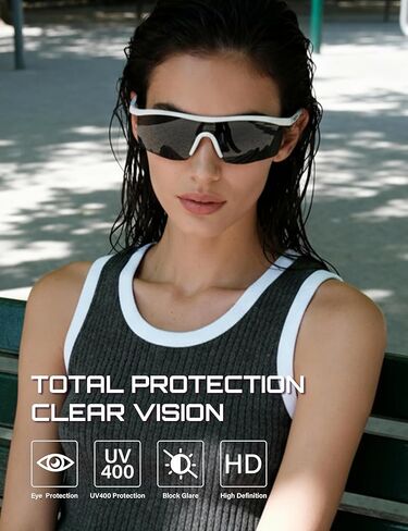 TIJN Anti-Slip Sports Sunglasses for Men Women, UV400 Running Baseball Cycling Driving Fishing Outdoor Glasses, Rail in Kuwait