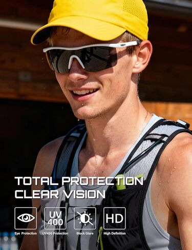 TIJN Anti-Slip Sports Sunglasses for Men Women, UV400 Running Baseball Cycling Driving Fishing Outdoor Glasses, Rail in Kuwait