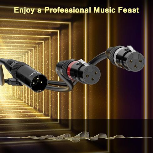 XLR Splitter Y-XLR Cable 15 FT, Gold-Plated 3-Pin XLR Male to Dual XLR Female Patch Y Cable, Bi-Directional Balanced Microphone Adapter Cord, 1 XLR to 2 XLR Cable, Oxygen-Free Copper in Saudi Arabia