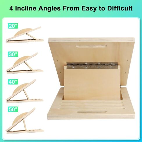 لوح مائل لتمديد ربلة الساق، 3 في 1 لوح توازن إسفين مضاد للانزلاق للعلاج الطبيعي، ممتد ربلة الساق لمدرب القوة الأساسية، لوح هزاز خشبي in Kuwait