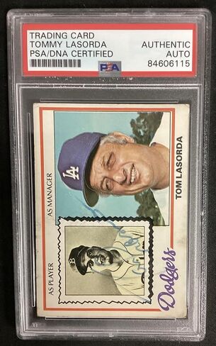 Tommy Lasorda Signed 1978 Topps #189 Baseball Card Dodgers HOF Autograph PSA/DNA - Baseball Slabbed Autographed Cards in Saudi Arabia