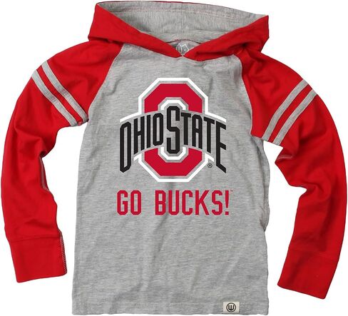 Wes and Willy Youth Boys College Long Sleeve Hooded T-Shirt Striped Jersey Hoodie in Saudi Arabia
