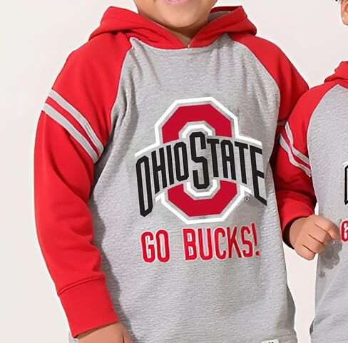 Wes and Willy Youth Boys College Long Sleeve Hooded T-Shirt Striped Jersey Hoodie in Saudi Arabia