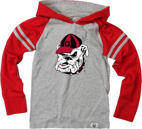 Wes and Willy Youth Boys College Long Sleeve Hooded T-Shirt Striped Jersey Hoodie in Saudi Arabia