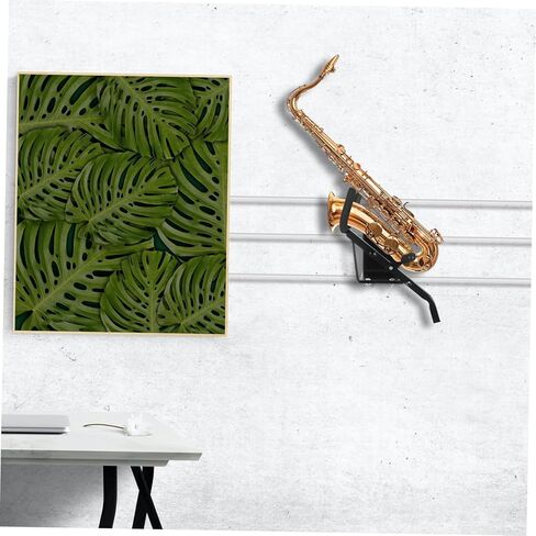 حامل تثبيت على الحائط ألتو ساكسفون، حامل معلق متين لهواتف ألتو وتينور الساكسفونات، تصميم سهل التركيب وموفر للمساحة مع غطاء إسفنجي واقٍ in Kuwait