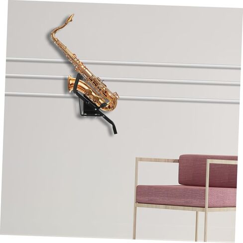 حامل تثبيت على الحائط ألتو ساكسفون، حامل معلق متين لهواتف ألتو وتينور الساكسفونات، تصميم سهل التركيب وموفر للمساحة مع غطاء إسفنجي واقٍ in Kuwait