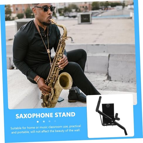 حامل تثبيت على الحائط ألتو ساكسفون، حامل معلق متين لهواتف ألتو وتينور الساكسفونات، تصميم سهل التركيب وموفر للمساحة مع غطاء إسفنجي واقٍ in Kuwait