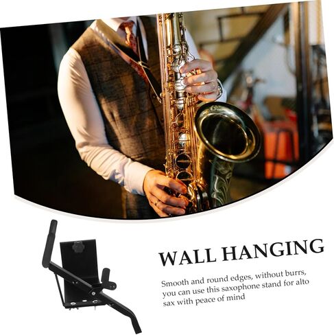 حامل تثبيت على الحائط ألتو ساكسفون، حامل معلق متين لهواتف ألتو وتينور الساكسفونات، تصميم سهل التركيب وموفر للمساحة مع غطاء إسفنجي واقٍ in Kuwait