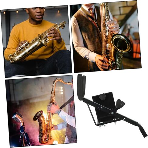 حامل تثبيت على الحائط ألتو ساكسفون، حامل معلق متين لهواتف ألتو وتينور الساكسفونات، تصميم سهل التركيب وموفر للمساحة مع غطاء إسفنجي واقٍ in Kuwait