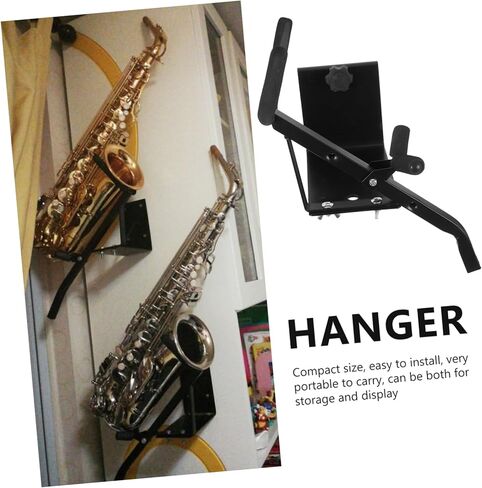 حامل تثبيت على الحائط ألتو ساكسفون، حامل معلق متين لهواتف ألتو وتينور الساكسفونات، تصميم سهل التركيب وموفر للمساحة مع غطاء إسفنجي واقٍ in Kuwait