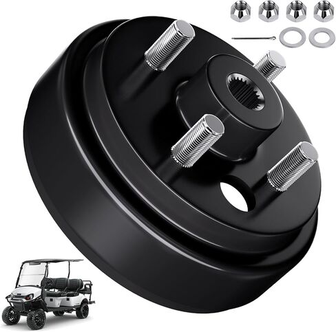 استبدال مجموعة محور طبلة الفرامل EZGO TXT 19186G1P لعربة الجولف EZGO 1982-UP الكهربائية ودورتين 1982-1993 نماذج الغاز، فتحة 0.75 بوصة 24 سنًا، استبدل OEM # 19186-G1 17082-G2 17298-G1 in Saudi Arabia
