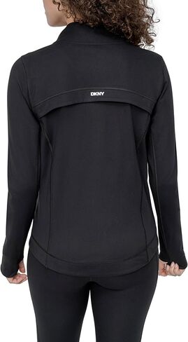 سترة ضغط للسيدات من DKNY برقبة وهمية وسحاب أمامي in Kuwait