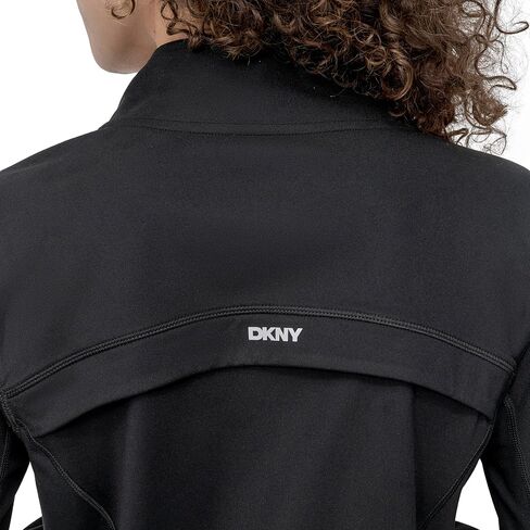 سترة ضغط للسيدات من DKNY برقبة وهمية وسحاب أمامي in Kuwait
